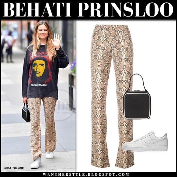 💕ANINE BING💕 Cigarette Python Trousers ~ Split Cuff Snakeskin Print XS NWT - Picture 4 of 16